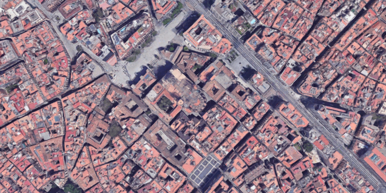 Vista aèria de l’entorn de la Catedral de Barcelona / Google Earth