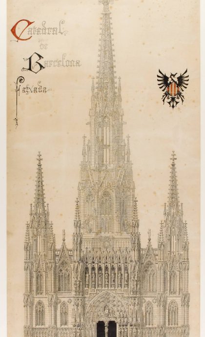 Projecte irrealitzat de Joan Martorell per a la Catedral de Barcelona, amb Gaudí com a delineant